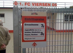 Eintrittspreise 1. FC Viersen